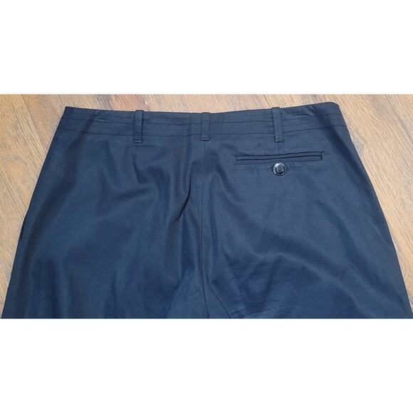 Piazza Sempione Women Black Wide Pants Made in Italy sz 12 cuffed hem 30" waist - Picture 9 of 9